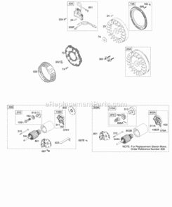Electric_Starter_Flywheel Diagram and Parts List for 19G412-1129-E1  Briggs and Stratton Engine